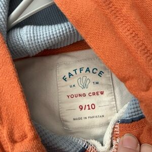 Fat Face Orange and Cream Textured Sweatshirt